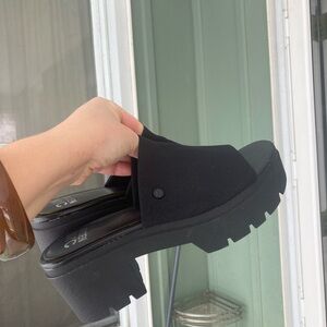 Elegant Black Platform Mules